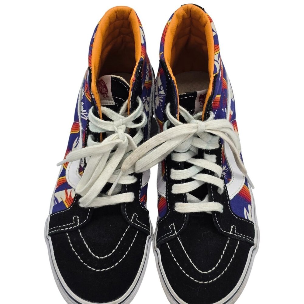 Vans Sk8-Hi Tropical Print Black Suede High Top Sneakers Men’s 7 / Women’s 8.5 - Picture 2 of 11